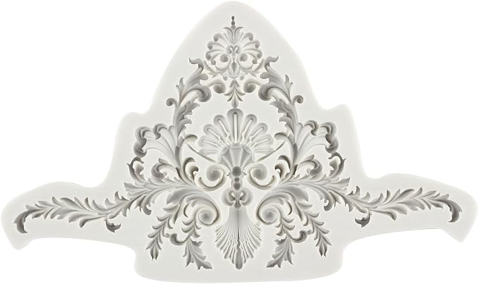 Baroque Style Fondant Mold Scroll Border Lace Silicone Molds Relief Flower Mold For Sugar Cake Decorating Cupcake Topper Gum Paste Polymer Clay