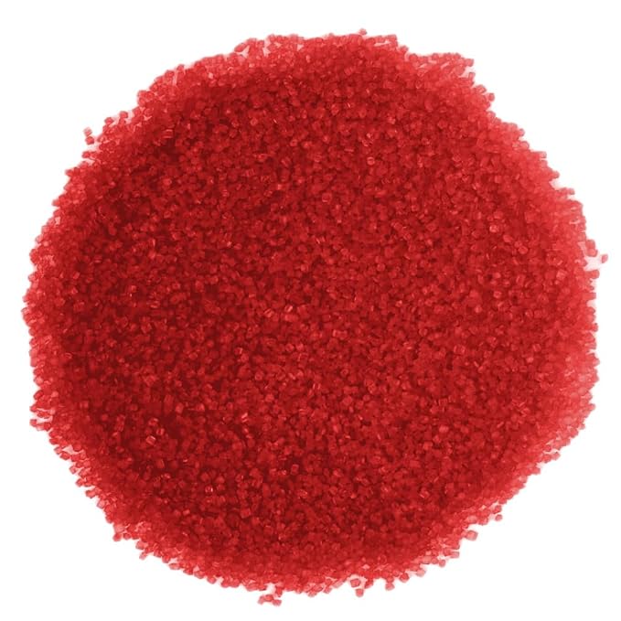 O’Creme Sugar Crystals - Coarse Sugar for Cookie Decorating - Eye-Catching Sugar Crystals – Coarse Sugar for Unique Cake Toppings, Cupcakes and Cookies – Ideal Decoration Solution - 10 Ounce Red