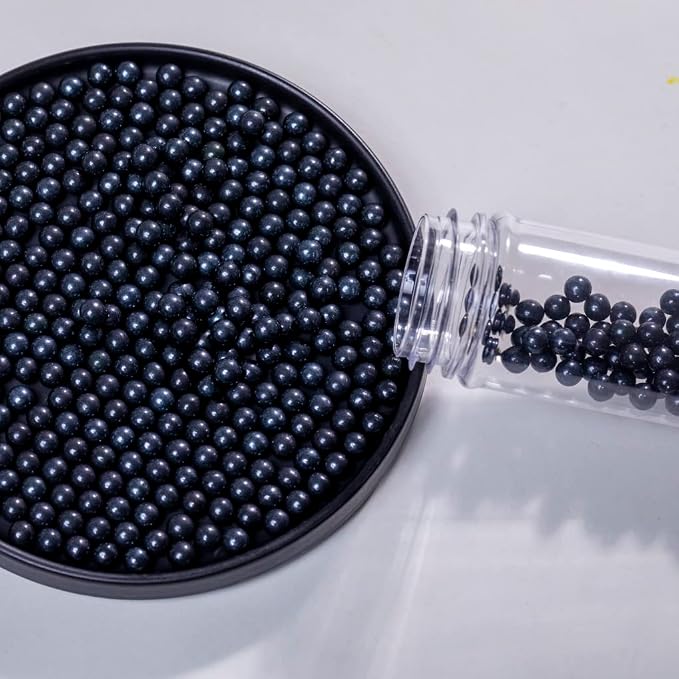 Black Edible Cake Pearls Sprinkles130g 4.6OZ,Cookie Sprinkles,Sugar Pearl, Edible Candy Pearls for Cake Cupcake Decorationg (7mm-Black)