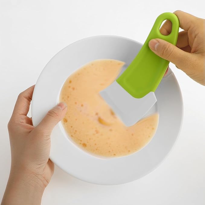 2Pcs Green and Yellow Silicone Pan Cleaning Scraper, Mabor Cleaning Bowl Scraper Dish Scraper for Kitchen Non-stick Plastic Pot Scraper Tool for Pans Pots Cooking Utensils