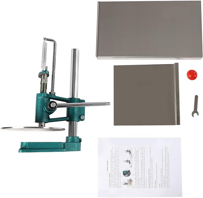 Pizza Dough Press, 7.9" Manual Pizza Pastry Press Machine with 0.2in Plate Pizza Dough Maker Machine Thickness Adjustable for Home Commercial Use