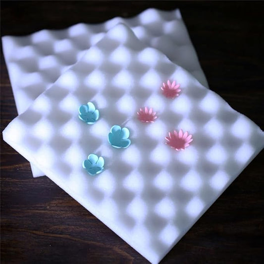 2 Pcs Fondant Shaping Sponge Pad Sugar Flower Gum Paste Modeling Foam Tray Wave Sponge Mat Cake Decorating Tools by EORTA for Kitchen Baking Sugarcraft DIY, White
