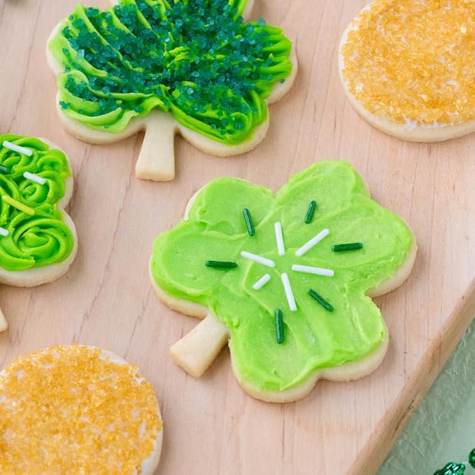 Sweets Indeed Dye Free St. Patricks Day Sprinkles, 6 Cell Sugar and Jimmies, No Artificial Dyes, Edible Sprinkle Mix Jimmies Perfect for Cake Decorations Baking Ice Cream Cookies Cupcake Topper (Shamrock)