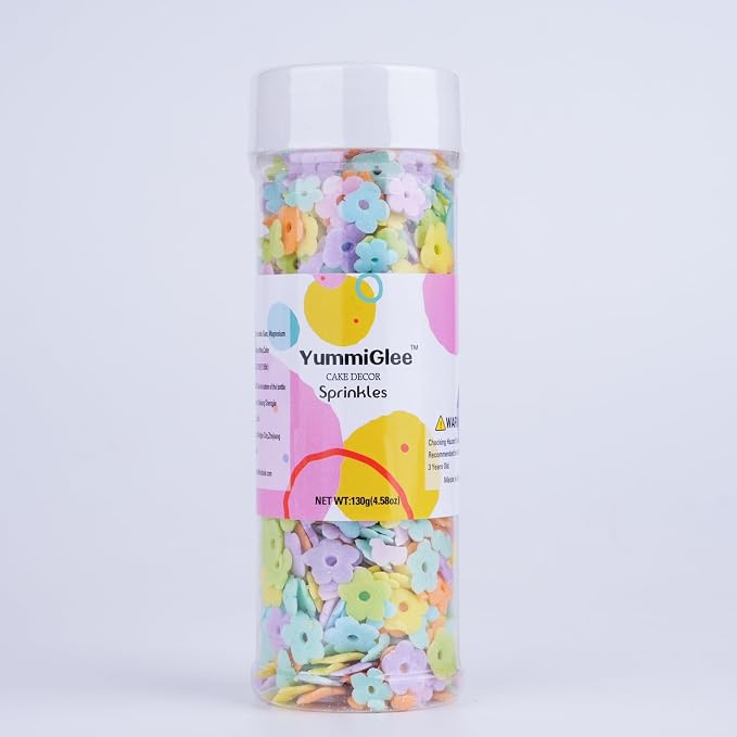 Edible Flowers Sprinkles Spring Colorful Sprinkle Sugar Candy for Ice Cream Baking Cake Cupcake Toppers Cookie Donut Dessert Decoration 4.6 Ounces