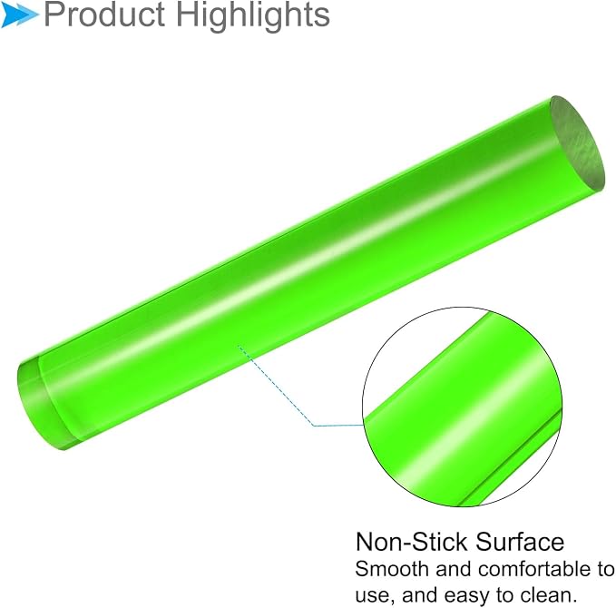 Acrylic Clay Roller, 6 Inch Length 1 Inch Dia., Acrylic Non-Stick Rolling Pin Roller Green - (Applications: for Shaping Sculpting)
