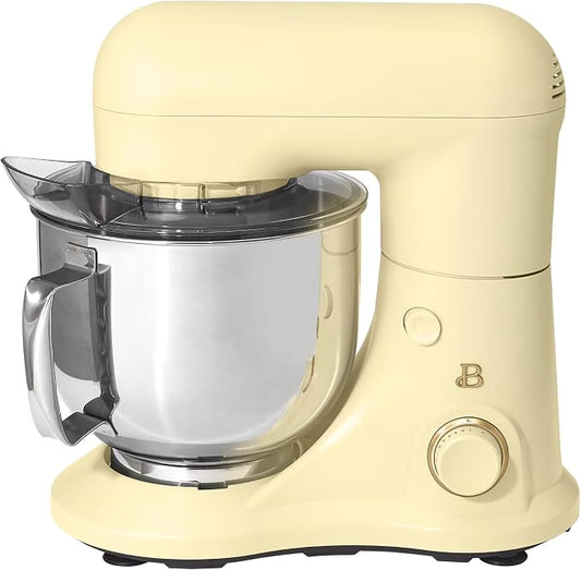 5.3 Qt Stand Mixer, 300W Electric Kitchen Mixer with 12 Speeds, Tilt Head Design, Stainless Steel Bowl, Dough Hook Whisk Beater Splash Guard (Buttercream)
