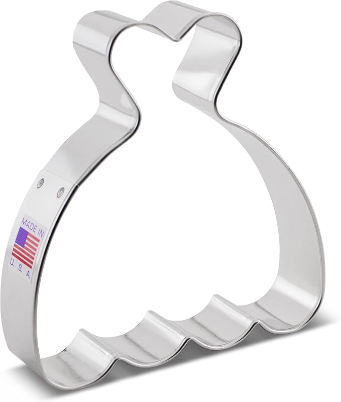 Ann Clark Wedding/Princess Dress Cookie Cutter Large, 4” Made in USA