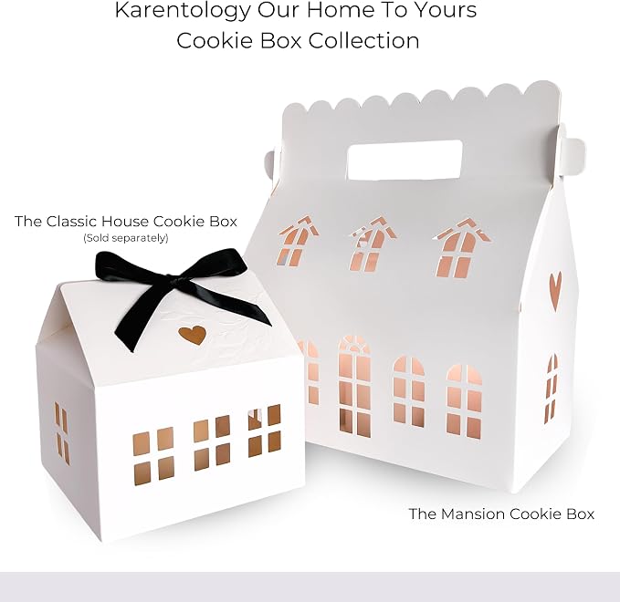 10 Pcs Large Mansion House Shaped Gift Boxes for Treats, Dessert, Fancy Cookie, White Gable Bakery Packaging