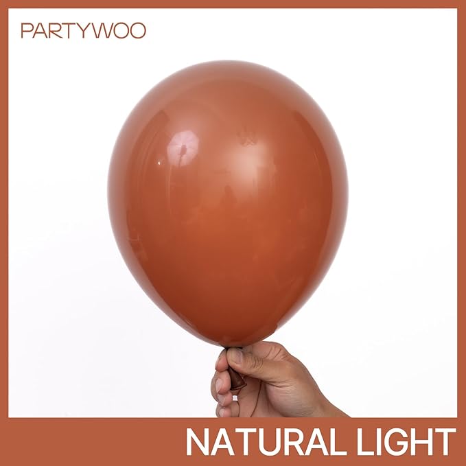 PartyWoo Dark Brown Balloons 127pcs Different Sizes of 36 18 12 10 5 Inch Boho Neutral Coffee Tan Balloon Arch Kit Garland for Birthday Boy Baby Shower Jungle Safari Fall Party Decorations Brown-F08