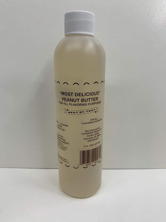 Superior Flavors 8oz Bottle | Cooking and Baking Flavoring | Delicious Substitute for Vanilla Extract | Water Based, and Alcohol Free (Peanut Butter)