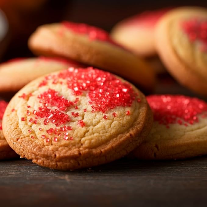 Bakerpan Red Sugar Sprinkles for Baking - 7 oz Coarse Sparkling Decorating Sugar Crystals for Baking Topping, Cookies & Cupcakes | Kosher, Gluten-Free, Made in USA