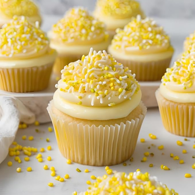 Unpretentious Yellow Sprinkles (1.5 lb) Bright & Colorful Jimmies, Decorative & Fun Topping for Baking