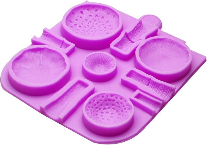 Mushrooms Silicone Mold, Toadstools Veiner Chocolate Molds for Wedding Cake Decoration, Cupcake Toppers, Pudding, Cookie Crumble