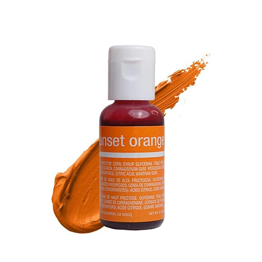 Chefmaster Sunset Orange Liqua-Gel® Food Coloring | Vibrant Color | Professional-Grade Dye for Icing, Frosting, Fondant | Baking & Decorating | Fade-Resistant | Easy-to-Use | Made in USA | 0.70 oz