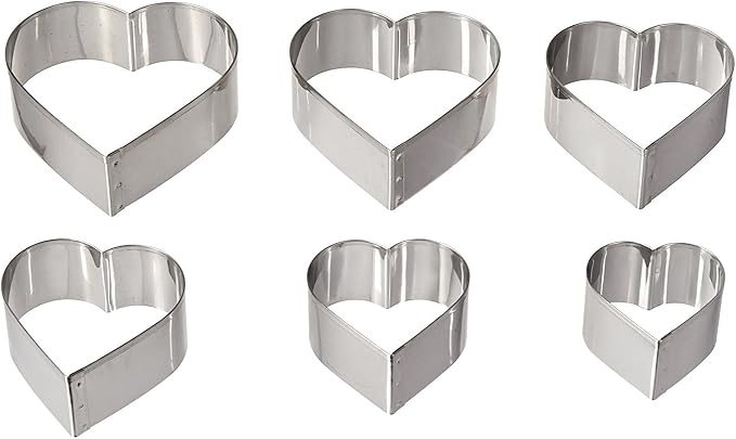 Ateco Graduated Heart Cookie Cutters, Set of 6