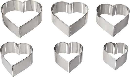 Ateco Graduated Heart Cookie Cutters, Set of 6