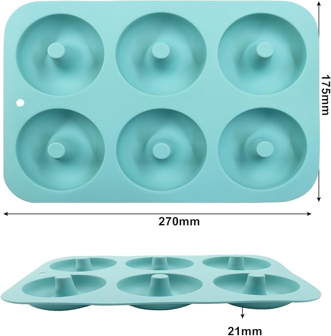 Non-Stick Doughnut Pan Set of 3 - Flexible Silica gel Baking Molds for Perfect Donuts, Cakes & Bagels, Dishwasher Safe, Just Pop Out for Easy Release, BPA-Free & Odorless（Multiple styles）