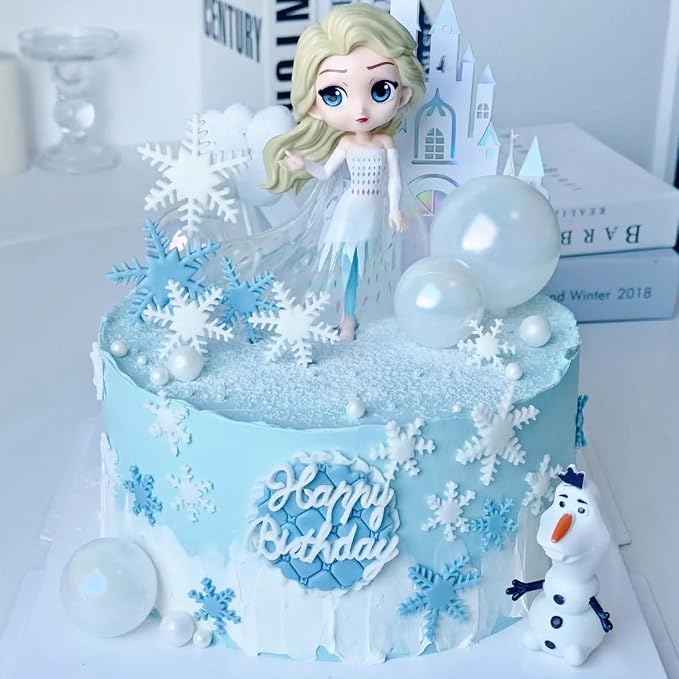 Senchanting Blue White Jimmies Sprinkles, Edible Frozen Themed Sprinkle Mix, Baby Shower Birthday Jimmy Sprinkles Toppers for Decorating Baking Cupcakes Cake Cookies Ice Creams Donuts Candy 100g/3.53oz