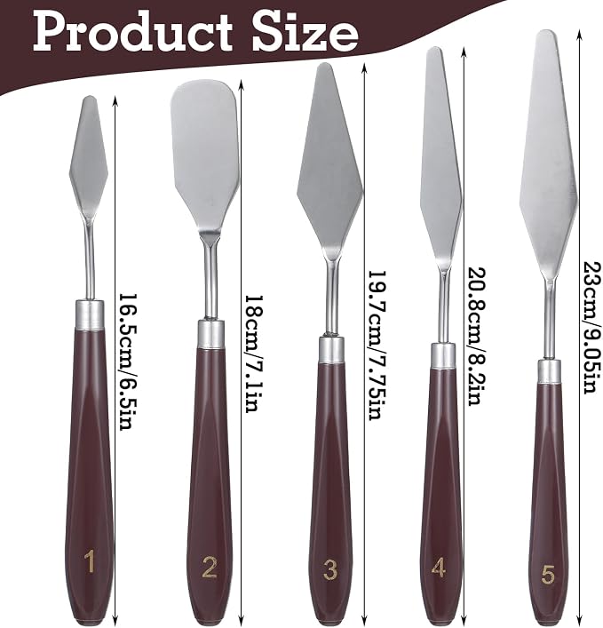 5 Pcs Cake Spatula Stainless Steel Cake Decorating Spatula Cakes Apatula Palette Knife Icing Frosting Cream Spatulas Baking Pastry Tool For Frosting Fondant Chocolate