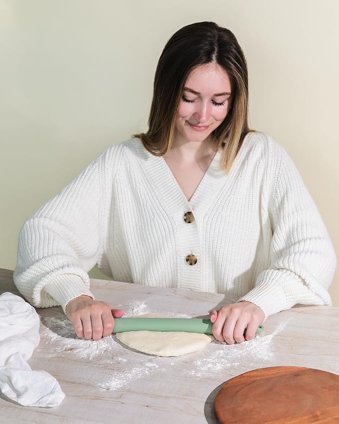 The Silicone Kitchen French Tapered Silicone Rolling Pin, 13.5", Dishwasher Safe, Non-Stick, BPA Free, Non-Toxic