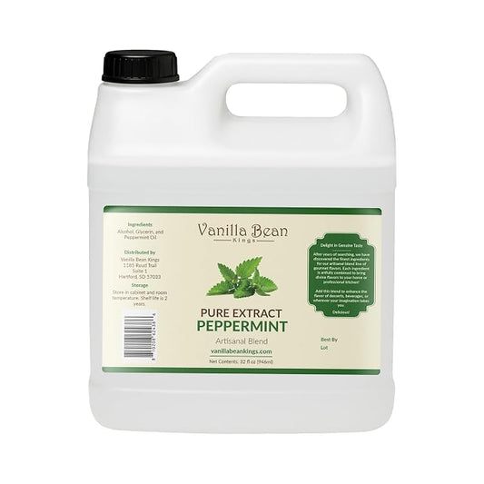 Pure Peppermint Extract for Baking and Flavoring - Premium Quality Natural Flavors for Baked Goods, Desserts, & Cooking - 32 FL OZ