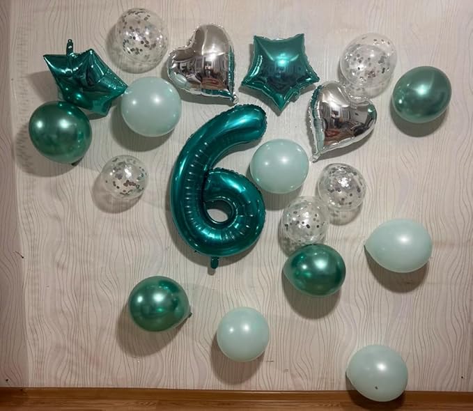 40 Inch Teal Blue 1 Balloon for First Birthday, 1st Number Balloons Birthday Decorations for Girl Kids Toddler Baby, One Giant Number 1 Balloon
