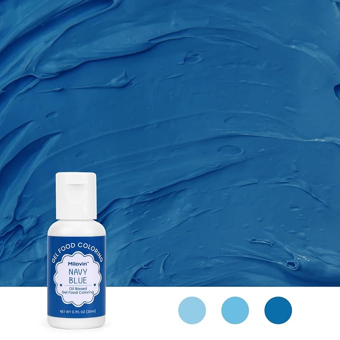 Oil Based Food Coloring for Chocolate, 20ml Edible Navy Blue Oil Based Food Coloring Gel for Cake Decorating, Sugar, Candy Melts, Baking, Cookies, Icing Frosting, Meringues, Cream- 0.7 Fl. Oz(Navy Blue)