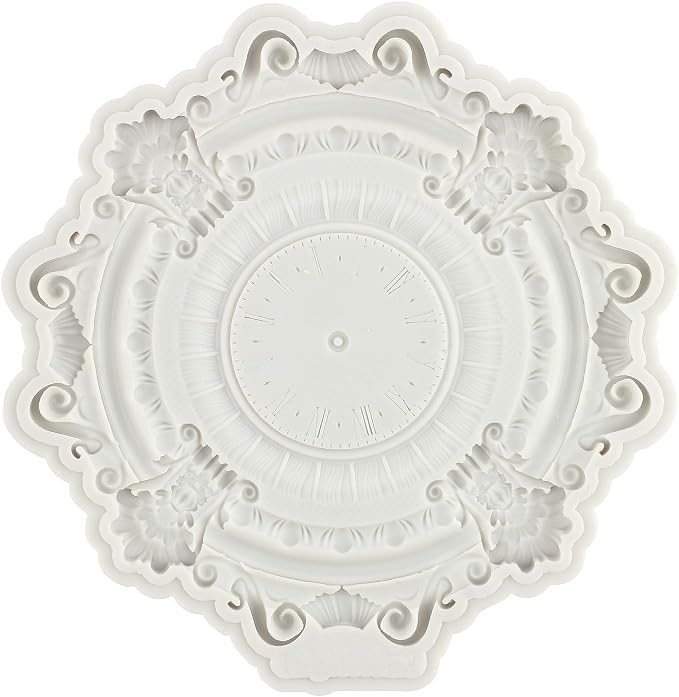 Baroque Fondant Molds Steampunk Clock Silicone Mold for Sugar Craft Cake Decorating Chocolate Cupcake Topper Candy Polymer Clay Gum Paste