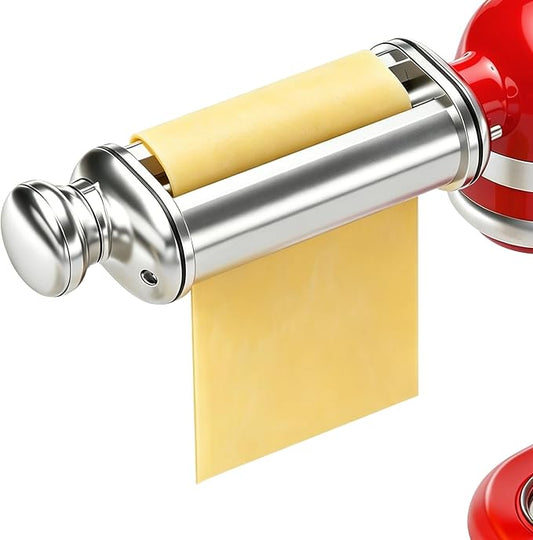 Pasta Roller for Kitchenaid Stand Mixer, Stainless Steel pasta roller attachment with 8 Adjustable Thickness Knob, Dough Pasta Roller pasta roller attachment for Raviolis Pasta