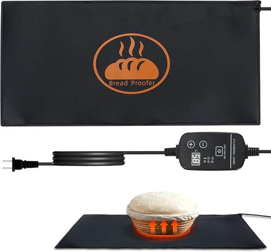 Bread Riser Dough Heating Mat - 10" x 20.47" XL Sourdough Heating Mat, 59°F - 140°F Adjustable Dough Riser Heat Pad for Sourdough Starter, Bread Proofer Warming Pat