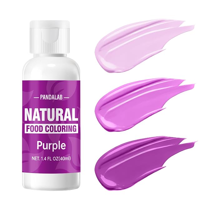 Purple Natural Food Coloring - Pandalab 40mL Plant-Based Concentrated Food Dye, No Artificial Dye, Vegan Edible Color for Baking, Cake Decorating, Icing, Frosting, Cookies, Candy, 1.4 Fl Oz