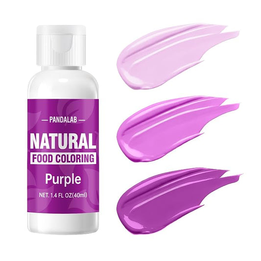 Purple Natural Food Coloring - Pandalab 40mL Plant-Based Concentrated Food Dye, No Artificial Dye, Vegan Edible Color for Baking, Cake Decorating, Icing, Frosting, Cookies, Candy, 1.4 Fl Oz
