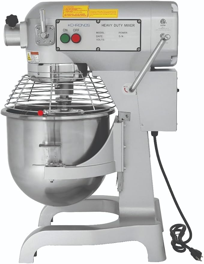 Chronos 30R-002 Commercial 20 Qt. Planetary Stand Mixer with Bowl, Accessories, and #12 Attachment Hub