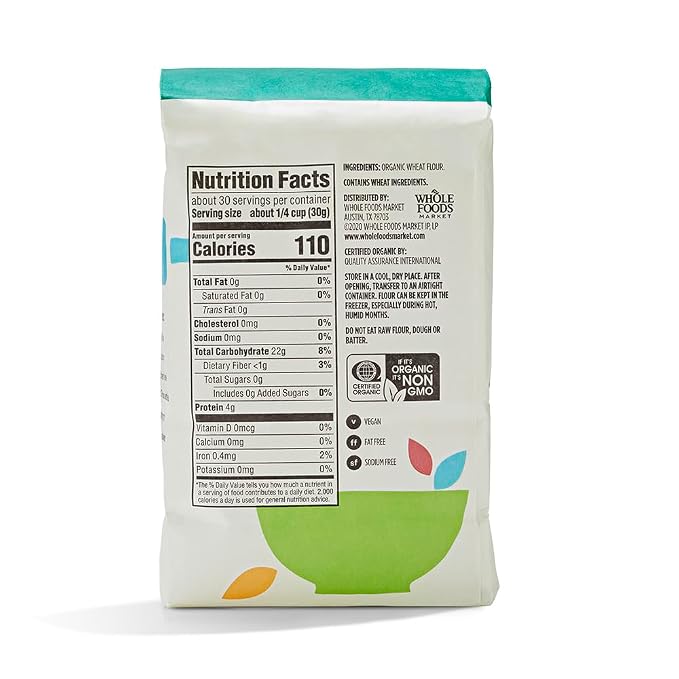 365 by Whole Foods Market, Flour Bread Organic, 32 Ounce (Pack of 2)