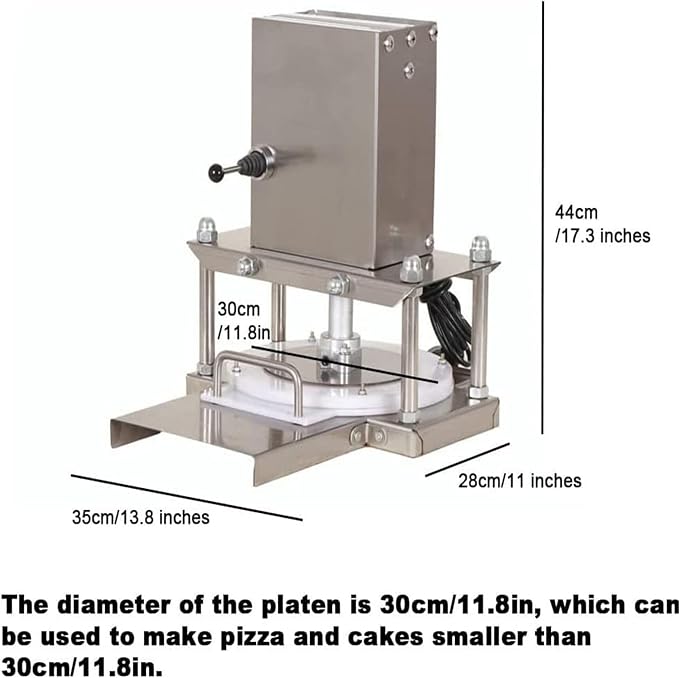 Electric Pizza Dough Press Machine, Commercial Dough Roller Sheeter,Pizza Dough Press Machine, Dough Pastry Manual Press Machine for Pizza Crusts and Meatloaf