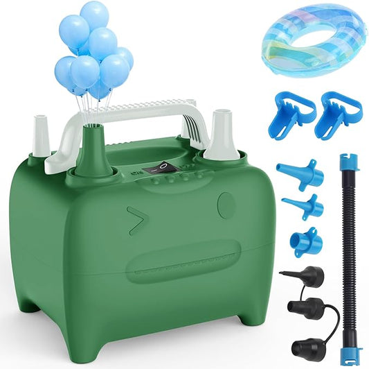 OWill Balloon Pump Electric, Multipurpose Balloon Inflator Electric Air Pump, Portable Dual Nozzle Balloons Air Pump Electric 600W Blow Machine for Party Decoration