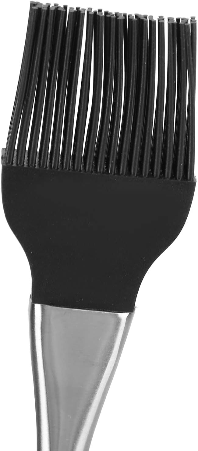 Silicone Basting Brush with Stainless Steel Handle | Heat Tolerant Up to 600°F for Baking/Grilling/BBQ | Non - Shedding Filaments, Easy to Maintain Dishwasher Safe Oil Brush (430 large black