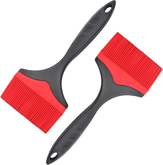 Large Silicone Basting Pastry Brush - Silicone Basting Brush for Grilling,Heat Resistant Brushes Spread Oil Butter Sauce for Cooking Baking BBQ,3.95inch Extra Wide Grill Basting Brush（Red 2）