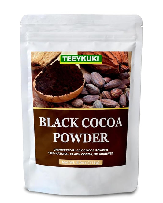 Black Cocoa Powder, 4.0oz(113.0g), Premium Food Grade Black Cocoa Powders for Cooking & Baking, Non-GMO