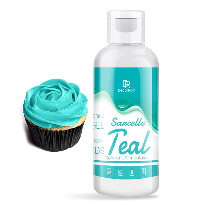 Gel Food Coloring - Vibrant Gel Food Coloring for Baking, Cake Decorating, Easter Egg - Concentrated Flavorless Edible Food Color Dye for Icing, Fondant, Drinks, Cookie, DIY Crafts - 4.5 oz (Teal)