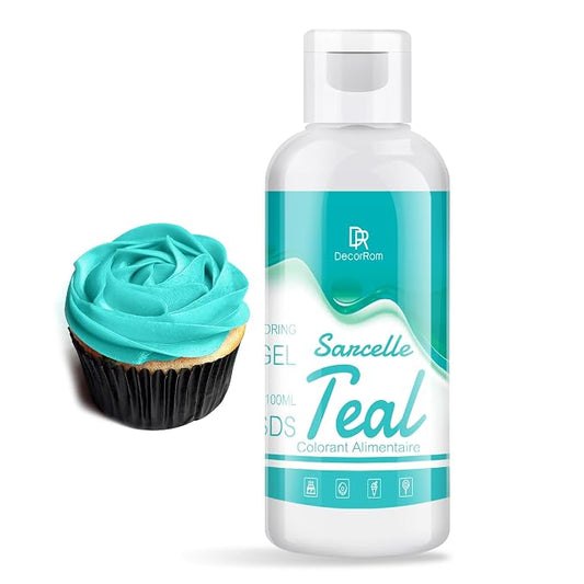 Gel Food Coloring - Vibrant Gel Food Coloring for Baking, Cake Decorating, Easter Egg - Concentrated Flavorless Edible Food Color Dye for Icing, Fondant, Drinks, Cookie, DIY Crafts - 4.5 oz (Teal)