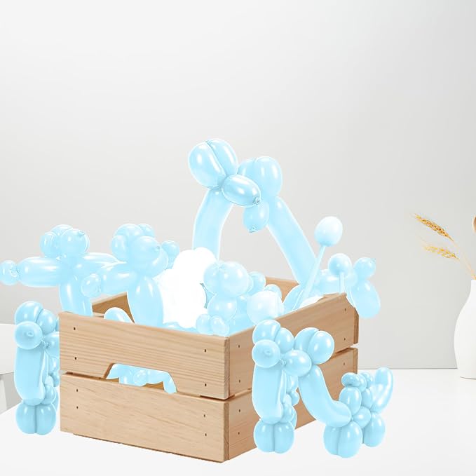 ZNHIS 260 Balloons Kit - 100pcs Long Macaron Blue Balloons for Arch, Animals, and Twisting