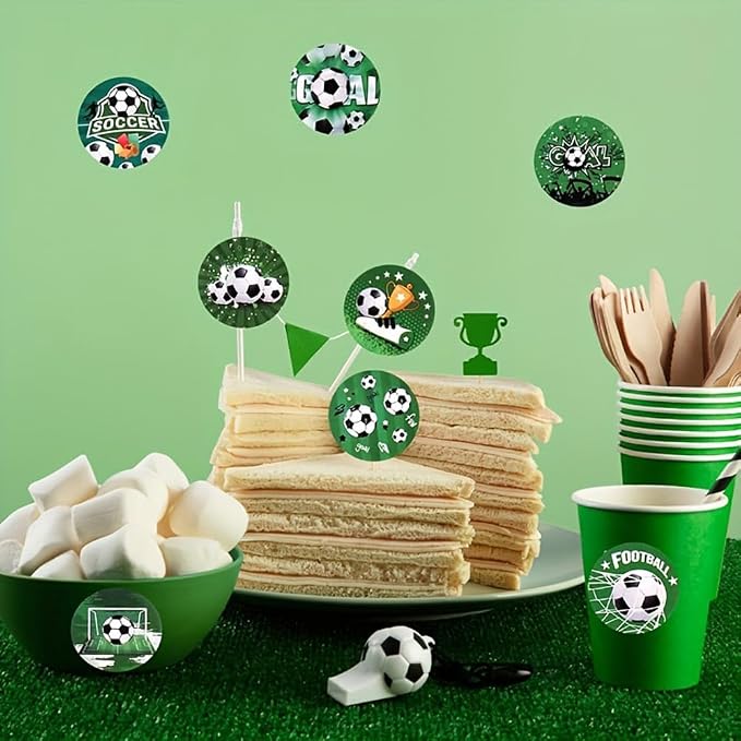 World Cup Soccer Stickers,500pcs Roll Football Birthday Party Decorations Round World Cup Soccer Ball Goal Trophy Label Stickers Sports Game Party Favors Gift Bag Packaging Envelope Sealing Supplies