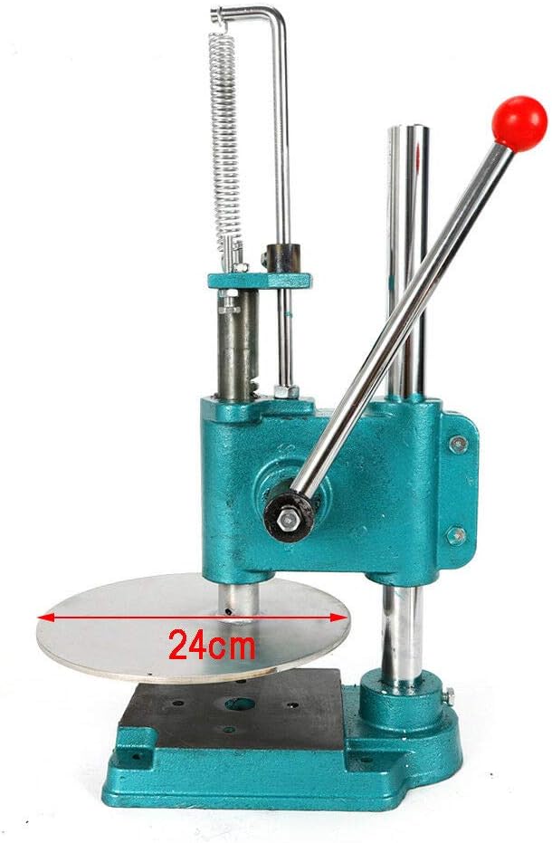 Pizza Pastry Press Machine Stainless Steel Manual Dough Press Machine Dough Press Roller Sheeter for Making Pizza Pastry Metal Plate Diameter 240mm/9.5inch (US STOCK)