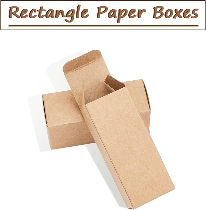BENECREAT 45PCS Brown Kraft Paper Lipstick Box Essential Oil Wrapping Box for, Wedding, Birthday Party Favor, 9.1x3.7x3.6cm/3.58x1.45x1.41"