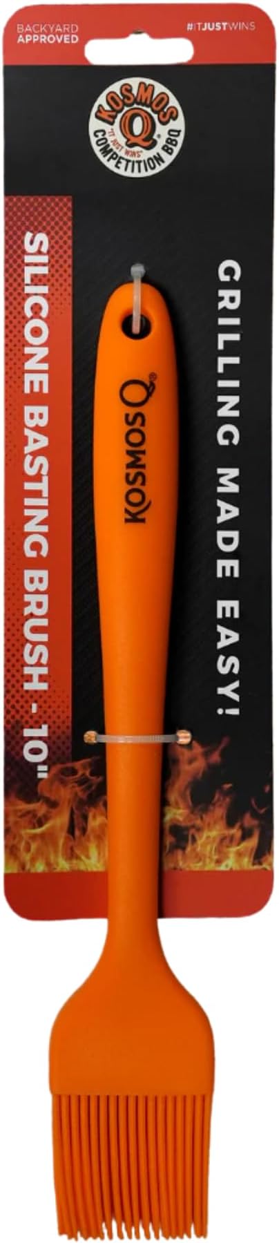 Kosmos Q Silicone Basting Brush, Heat Resistant BBQ Brush with Flexible Silicone Bristles, Non-Slip Handle for Grilling, Baking, Marinades, Sauces & Butter, Dishwasher Safe, 8 Inch