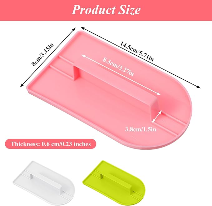 3pcs Icing Smoother, Fondant Smoother, Cake Smoother for Icing, Cake,with Handle 5.67 X 3.15in, Pink, Green, White