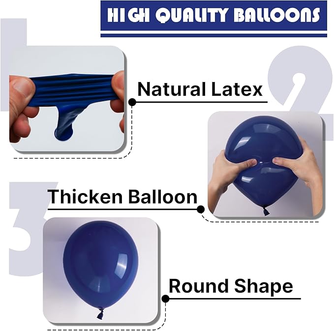 PartyWoo Navy Blue Balloons 127pcs Different Sizes of 36 18 12 10 5 Inch Dark Blue Balloon Arch Kit Garland for Graduation Wedding Sports Baby Shower Birthday Bachelorette Party Decorations Blue-Z90
