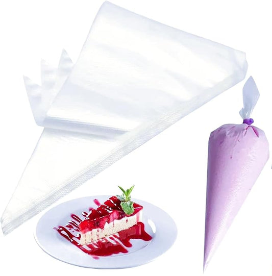 24 Inch Extra Large Piping Bags - 100 Pack Disposable Non-Slip Thickened Pastry Bag - Anti Burst Pastry Bags, Ideal for Icing, Cake Baked Goods Baking Chocolate Cupcake Decoratin XXL
