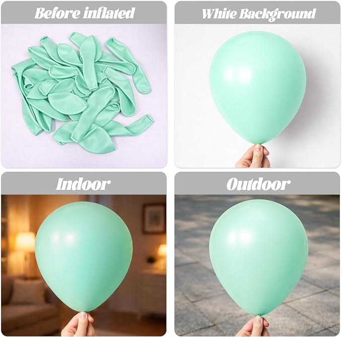 Voircoloria 110pcs Mint Green Balloons 12inch Pastel Green Latex Party Balloons for Baby Shower,Graduation, Wedding, Birthday, New Year, Anniversary Party Decorations